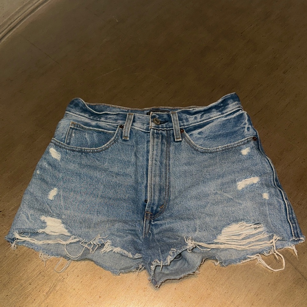 Abercrombie & Fitch Blue Distressed Jean Shorts